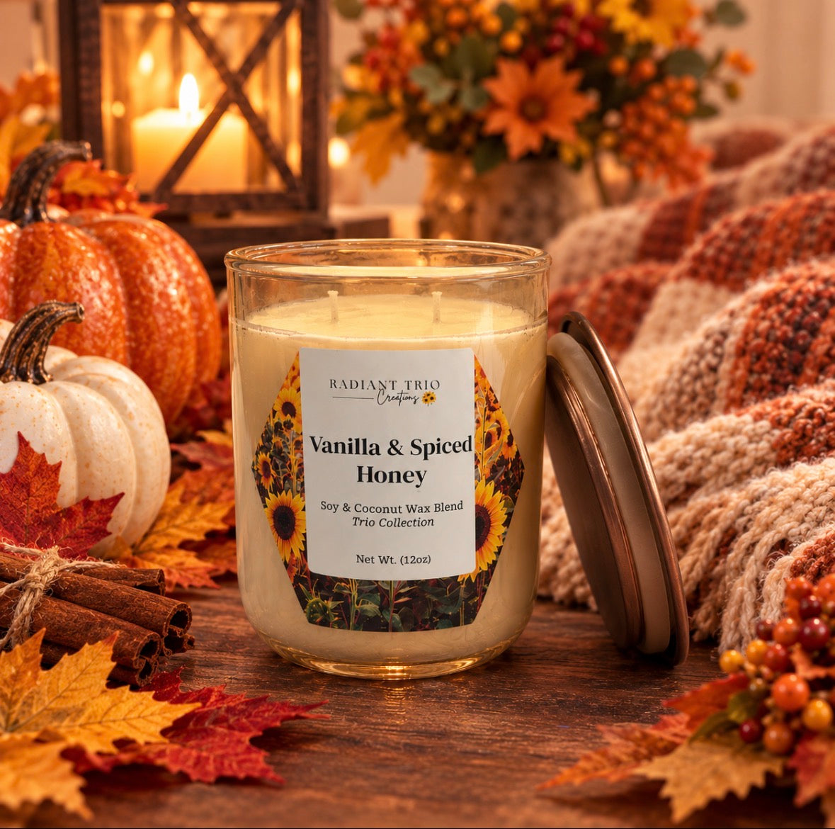 12oz Vanilla & Spiced Honey Candle
